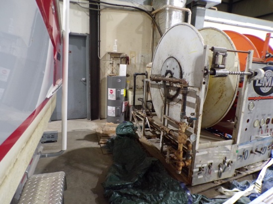 Industrial Steam Hose Reel / Uncoiler Unit for Cored in Place Pipe, Lining