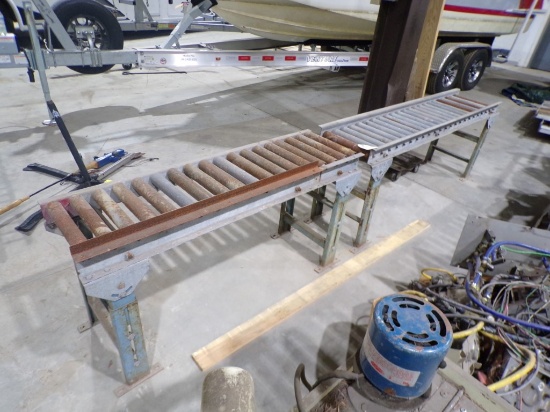 (2) Sections of Roller Conveyor - (1) 12'' x 6' and (1) 12'' x 53''