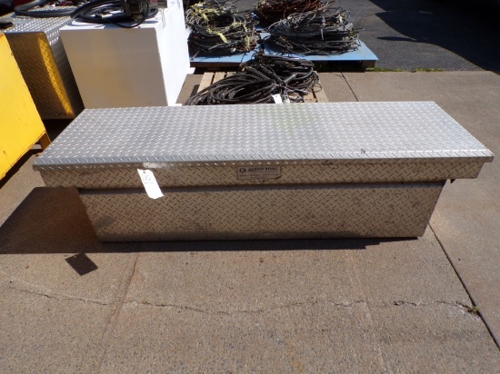 Adrian Steel Aluminum Diamond Plate Cross Over Truck Bed Toolbox (Outside i