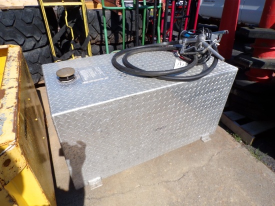 Delta Aluminum Diamond Plate 100 Gal. Fuel Transfer Tank with GPI 12V Pump