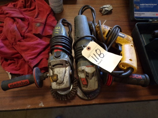 Metabo and Bosch Corded 4 1/2'' Cut off / Grinder and DeWalt 3/8'' Corded V
