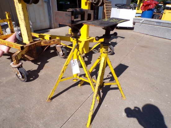 (2) Sumner Fixed Leg Adj. Pipe Jack Stands, 2,000 LBS Each with Modified ''