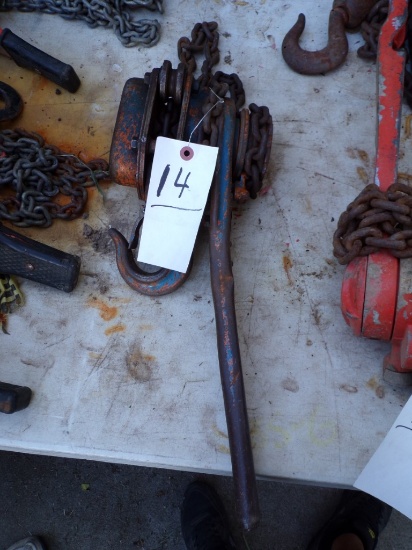 Harrington 1 1/2 Chain Hoist (Outside on Tables)