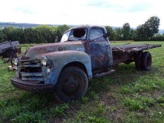 1950 Chevrolet 6500 2-1/2 Ton Dump Truck, Dually, Has Flat Bed Now, Gas Eng