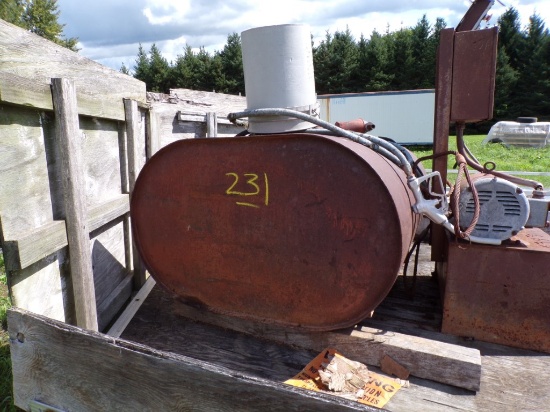 275 (?) Gal. Fuel Tank with Pump and Nozzle, UNKNOWN TYPE (Outside)