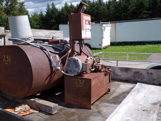 Hydraulic Tank and Motor From Cardboard Compactor, 480V, CONDITION UNKNOWN
