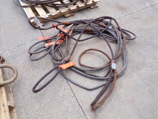 (3) Pair of Heavy Duty Wire Cable Slings (Outside)
