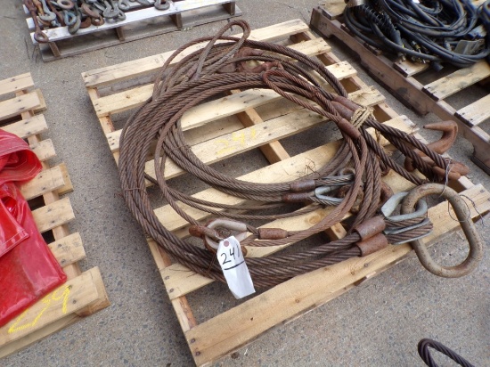 (3) Sets of Double Wire Cable Slings, Asst. Size and Length (Outside)