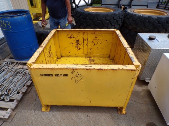 46'' x 46'' Yellow Metal Material Box / Crate (Outside)