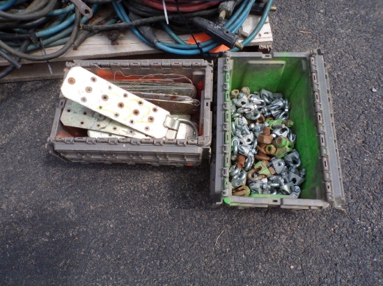 (8) Metal Roof Anchors and Group of U-Bolt Wire Cable Clips (Outside)