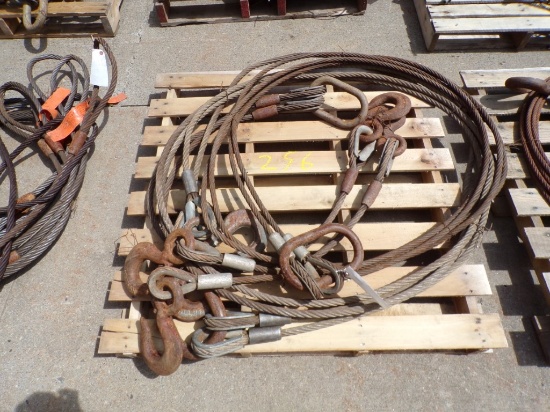 (3) Sets of Double Wire Cable Slings, Asst. Size and Length (Outside)