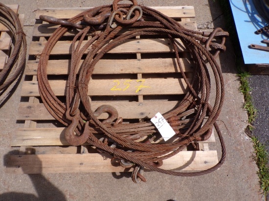 (3) Sets of Double Wire Cable Slings, Asst. Size and Length (Outside)