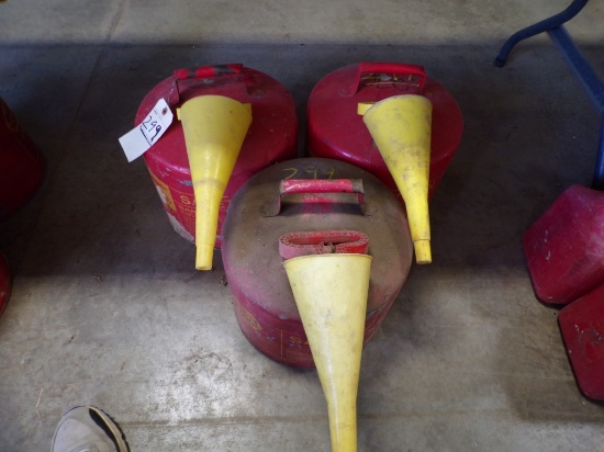 (3) Red 5 Gal. Safety Cans, MINOR DENTS (New Garage)