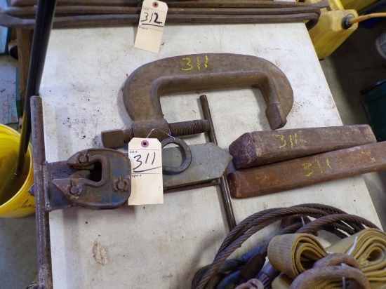 (2) Heavy Duty Steel Wedges, (3) Asst. Grabbers and Material Movers and Ver