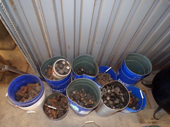 Group of ''TC'' Bolts, Washers, Nuts, 1'', (11) Cans Total (Old Garage)