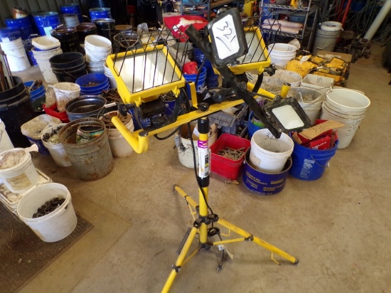 (2) Portable Work Lights - (1) Yellow with Tri-Pod Stand, (1) Black, NO STA