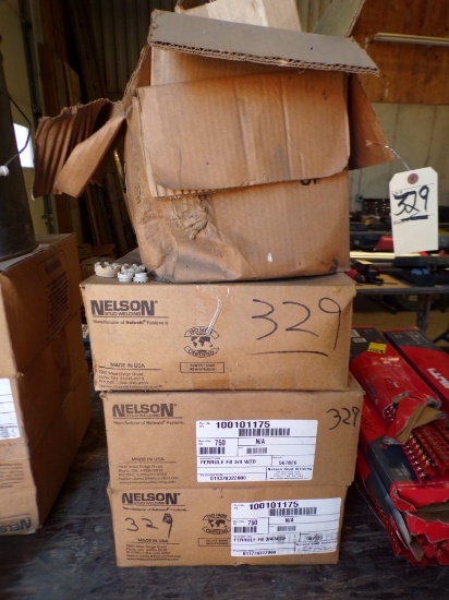 (3) Boxes of Nelson 3/4'' Ferrules, (750) Per Box and (1 1/2) Boxes of 1/2