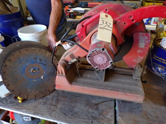 Milwaukee 14'' Abrasive Cut- Off Machine with Extra Cut-Off Blades / Wheels