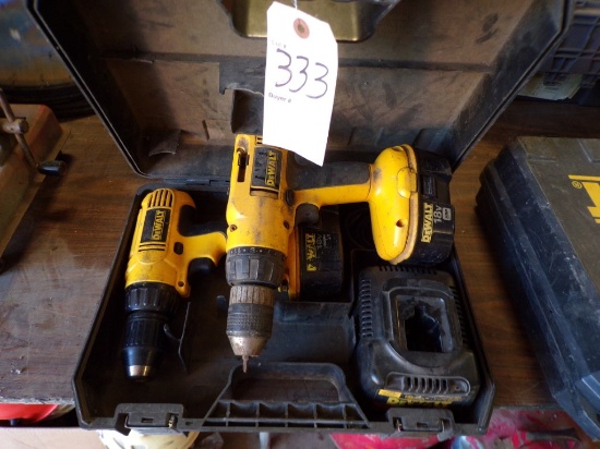 (2) DeWalt 18V 1/2'' Drills in Case with (2) Batteries and (1) Charger (New
