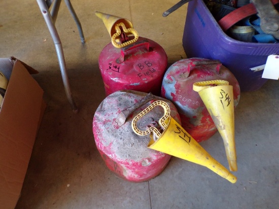 (3) Red 5 Gal. Safety Cans, HAVE DENTS AND DINGS (New Garage)
