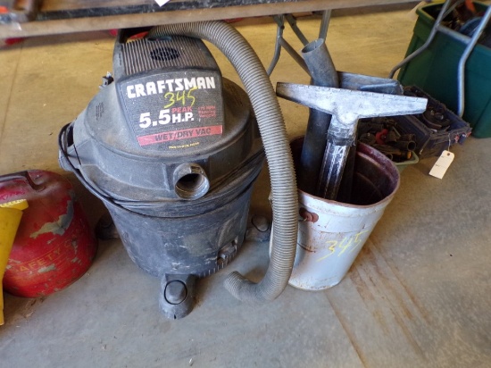 Craftsman 5.5 HP Wet / Dry Vac with Hose and Can of Attachments, HOSE DOES