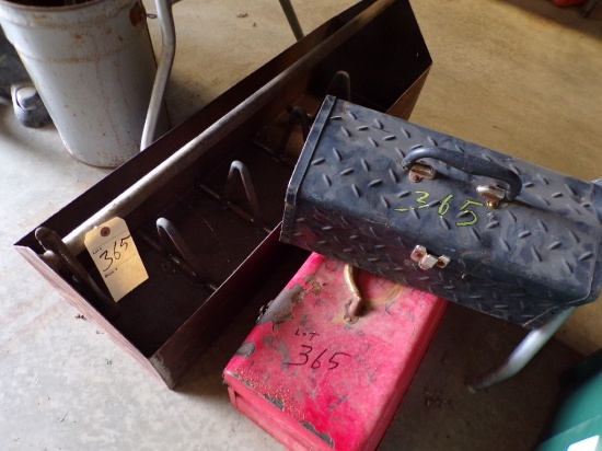 (2) Metal Toolboxes and Shop Made Metal Organizer (New Garage)