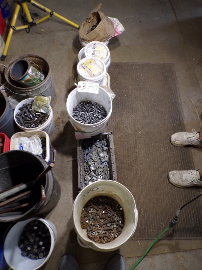 (9) Containers of Asst. Nuts, Bolts, Washers, Muckets (Old Garage)