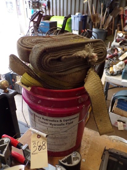 Bucket with Asst. Webbing Slings (Old Garage)