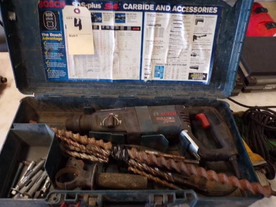 Bosch Bulldog Xtreme Hammer Drill with Drill Bits in Case, SDS Plus, 120V (