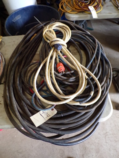 (4) Ext. Cords - (1) Heavy Duty 50' MISSING MALE END, (1) 50' Complete, (1)