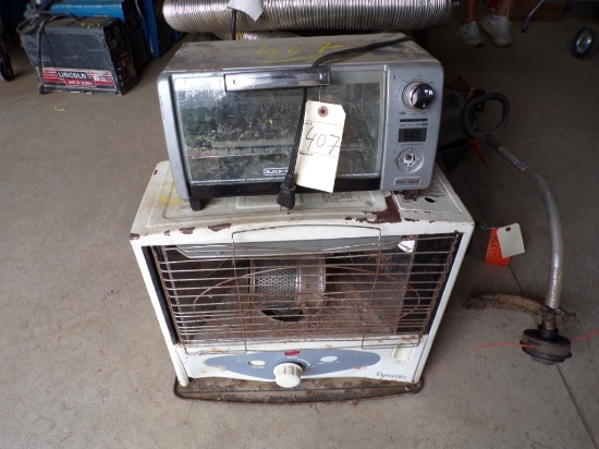 Dyna-Glo Kerosene Heater and a Black and Decker Toaster Oven (Old Garage)