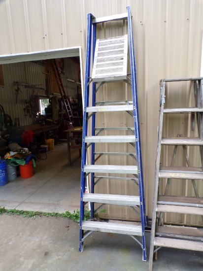 Blue 6' Aluminum Platform Ladder (Out Back)