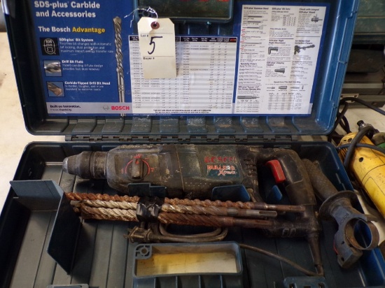 Bosch Bulldog Xtreme Hammer Drill with Drill Bits in Case, SDS Plus, 120V (
