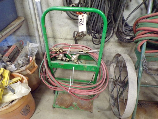 Small Wheel Torch Cart with Torch and Gauges, NO TANKS (New Garage)