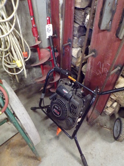 Two Person Gas Powered Auger with 6'' and 10'' Bits, 190cc Brigggs and Stra