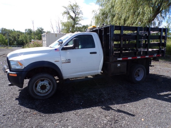 2017 Dodge Ram 4500 Stake Body Truck, 10' Stake Body Flatbed with Racks, 4