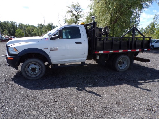 2016 Dodge Ram 4500 Flatbed Truck with Hydraulic Cable Puller Attachment, 4