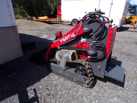 AGT YSRT14 Mini Track Steer Loader, Red, 420cc Engine, 52'' Bucket, 104 Hou