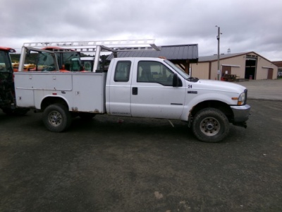 2003 Ford F-350 Utility Truck, Diesel, Auto, 4 WD, Reading Utility Body, 14