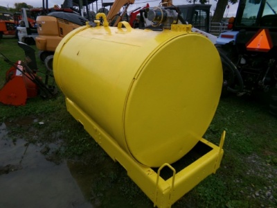 Yellow 500 Gal. Fuel Tank Approx. 3/4 Full of Farm Diesel Fuel with 110V Pu
