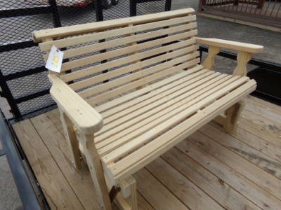 New Amish Made 4' Glider Bench, Unfinished (5201)