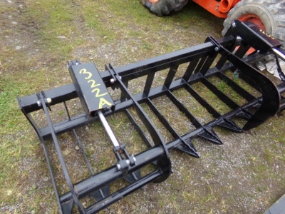 New JMR 84'' Hydraulic Brush Grapple for Skid Steer Loader, Open Tine, Dual