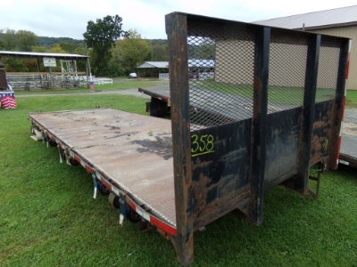 26' Flat Bed Truck Body w/Headache Rack, Diamond Plate Steel Deck (5880)