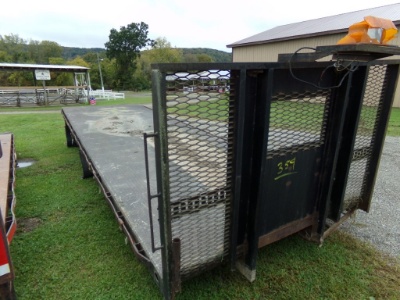 26' Flat Bed Truck Body w/Headache Rack, Diamond Plate Steel Deck (5881)