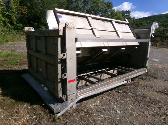 13' Tarco T300 Live Bottom 10 Wheeler Box, Stainless Steel, FRONT TWISTED (