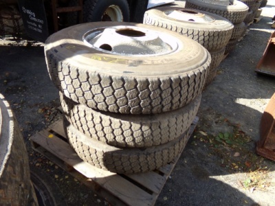 (3) General 24.5 Tires Mtd On Rims