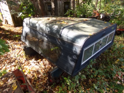 Blue Aluminum Truck Cap ? for Full Size Truck (Out Back)