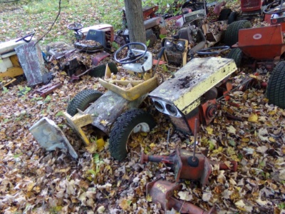 (3) Parts Tractors - (2) Look Like Cubs, (1) is Red Unknown with Extra Tran