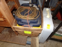 Group of Totes and a Box Fan