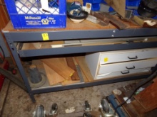 5' 1 Drawer Workbench with Homemade Wood 3 Drawer Cabinet Underneath